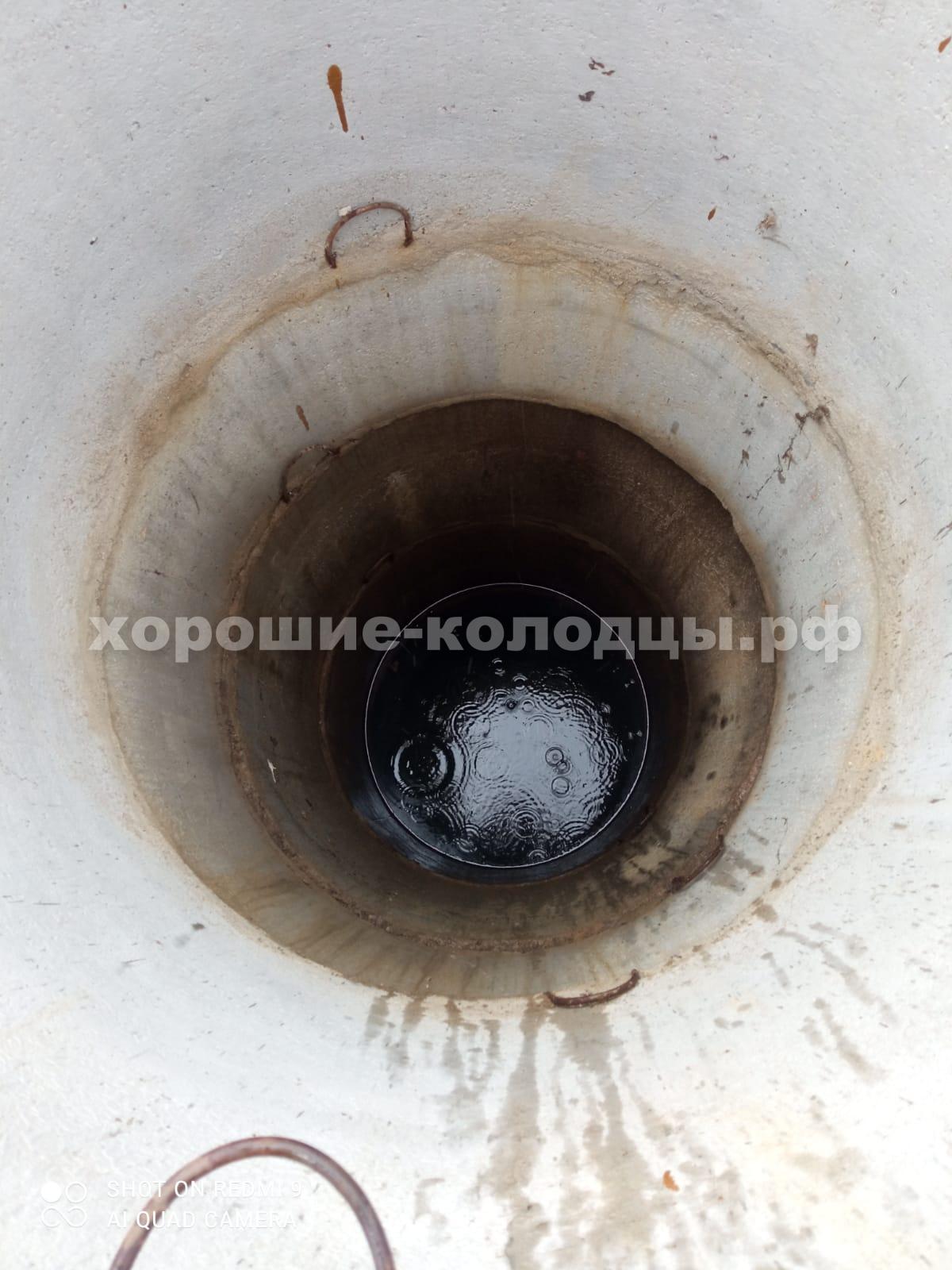 Чистка колодца на воду 7 колец в СНТ  Ворсинка, Волоколамский р-н, Подмосковье.